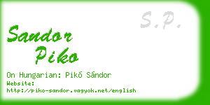 sandor piko business card