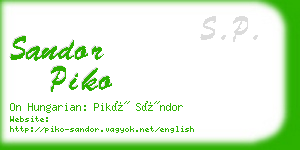 sandor piko business card